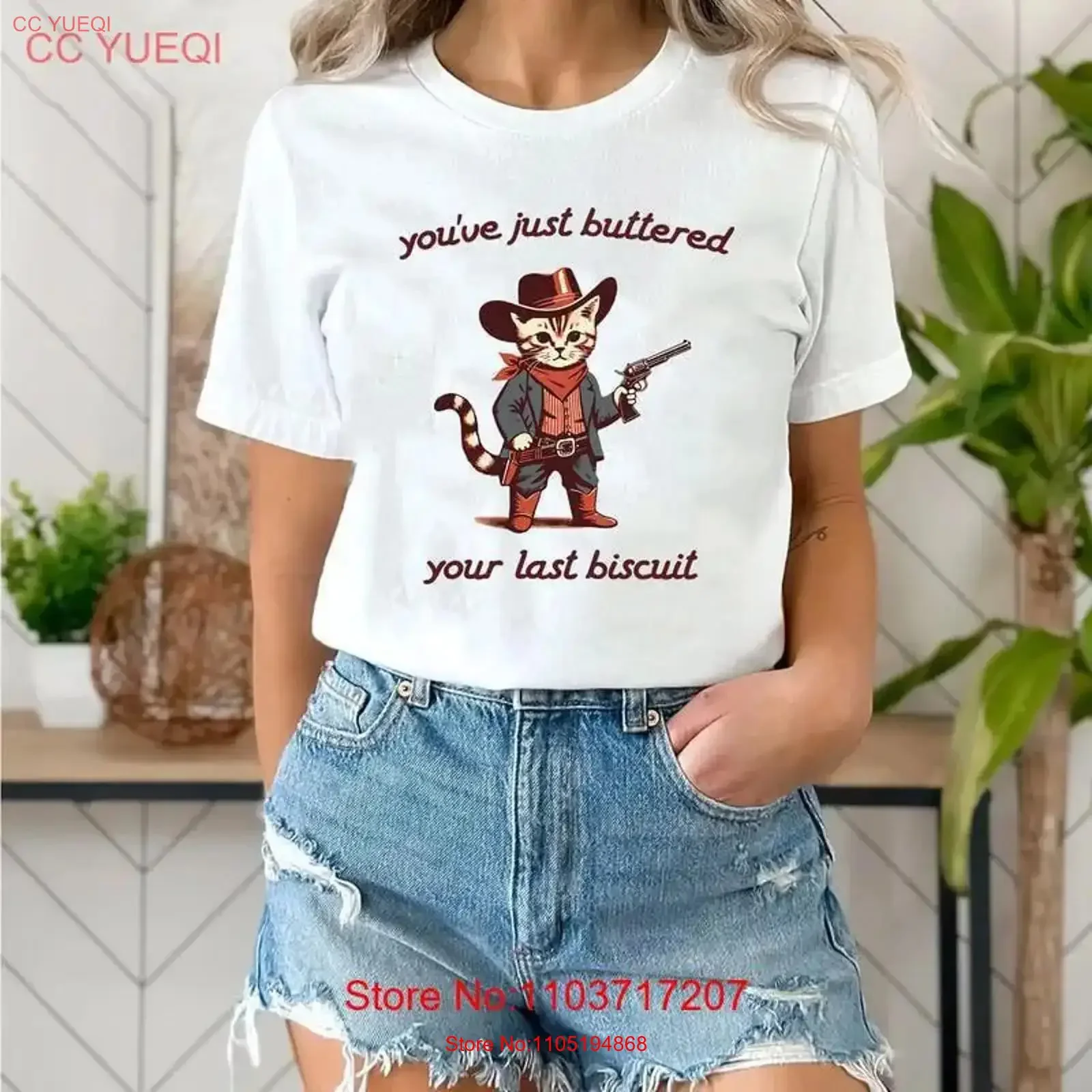 Funny Cowboy CaT T Shirt Streetwear Valentines Day Viral Meme s For Her Him Boyfriend Girlfriend vintage Washed Casual
