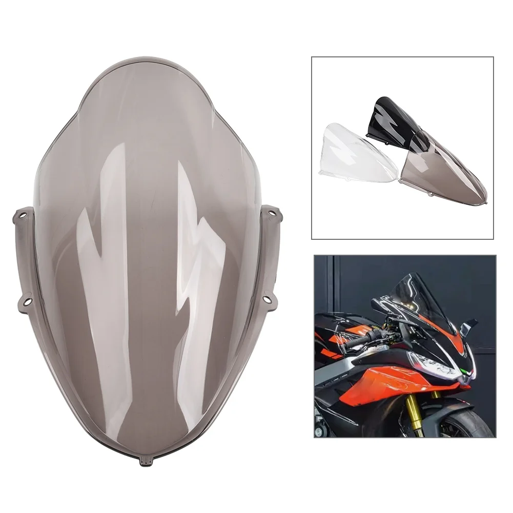 Motorcycle Tall Front Windscreen Windshield Wind Deflector For Aprilia RSV4 2021 2022 2023 2024 Plastic Black/Transparent/Tan