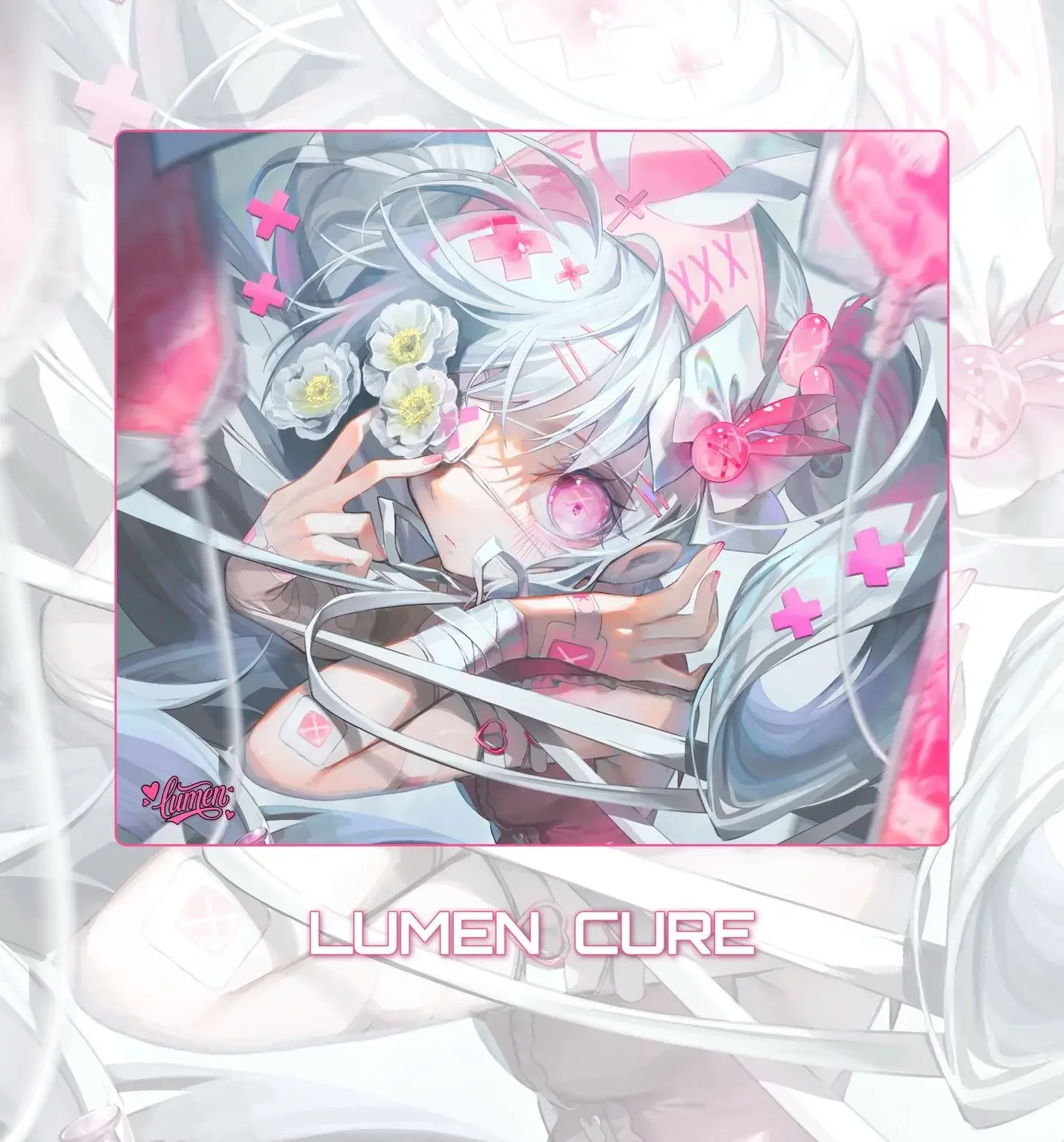 LUMEN CURE Coated Tempered Glass Mouse Pad 490x420mm Speed Gaming Desk Mouse Mat for FPS Esports PC Gamer Accessory