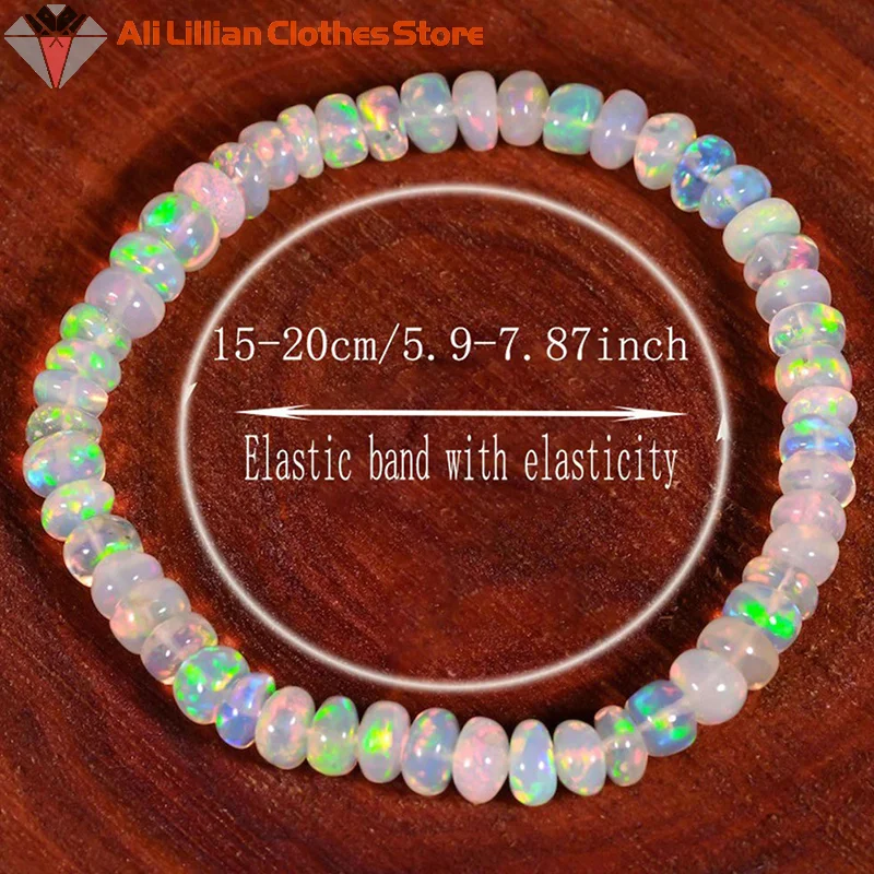 Hot Sale Natural Opal Bracelet For Women Stretchable Elastic Rope Crystal Jewelry Helps Maintain Emotional Balance