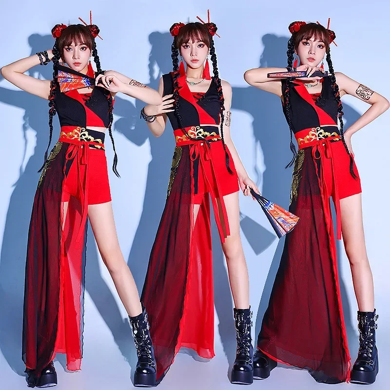 

Nightclub Bar Women Pole Dance Outfit Women Sexy Jazz Dance Costume Chinese Style Bar Gogo Dancer DJ DS Clothing Singer Clothes
