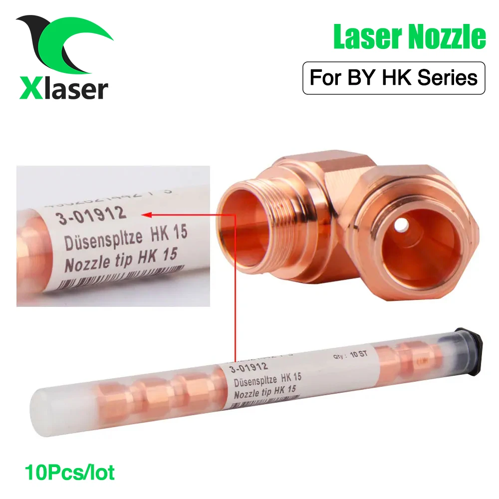 XLaser 10 sztuk/partia przez dyszę laserową serii HK jednowarstwowy gwint M10 Dia13mm wysokość 17mm przez głowicę tnącą laserem światłowodowym 3-01912