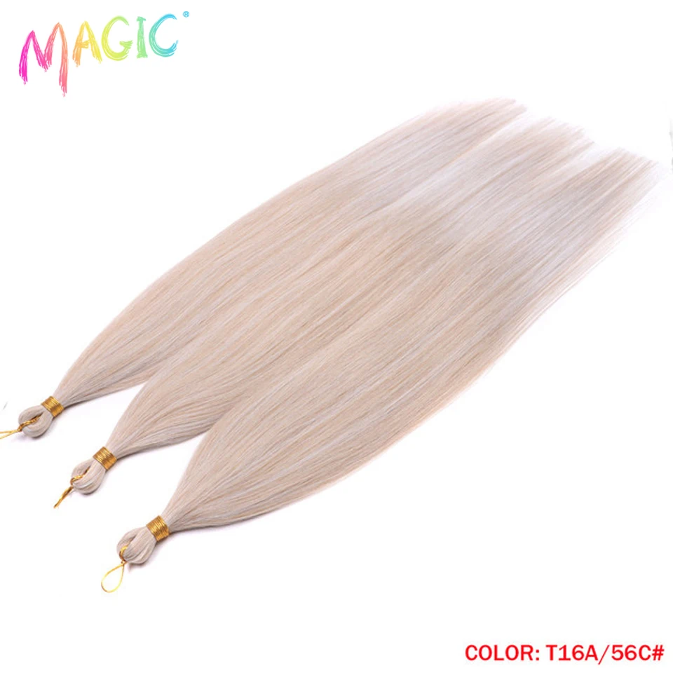 Magic Ariel Glattes Pferdehaar Synthetisches Haar 28 Zoll Haarbündel Häkelzöpfe Haarflechtung Ombre Häkelhaarverlängerungen