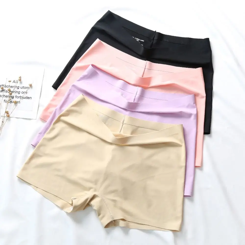 

Safety Pants Summer Ice Silk Panties Seamless Thin Seamless Ice Silk Briefs Lingerie Underwear Women's Boxer Underpants