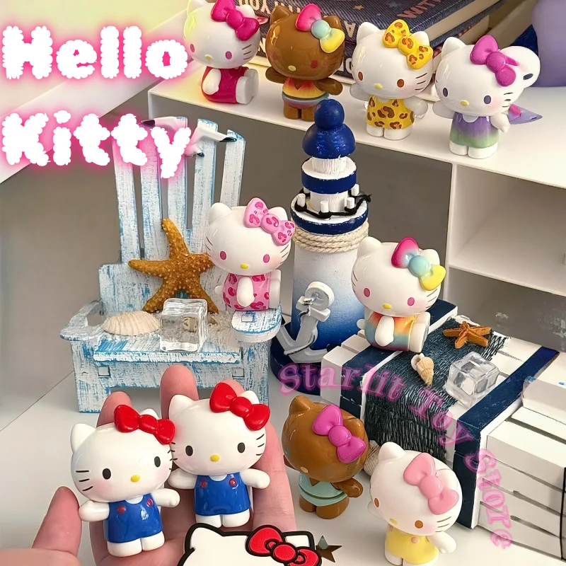 

In Stock Original Toptoy Sanrio Hello Kitty Summer Rainbow Candy Series Blind Box Mini Figure Surprise Bag Ornament Trendy Toys