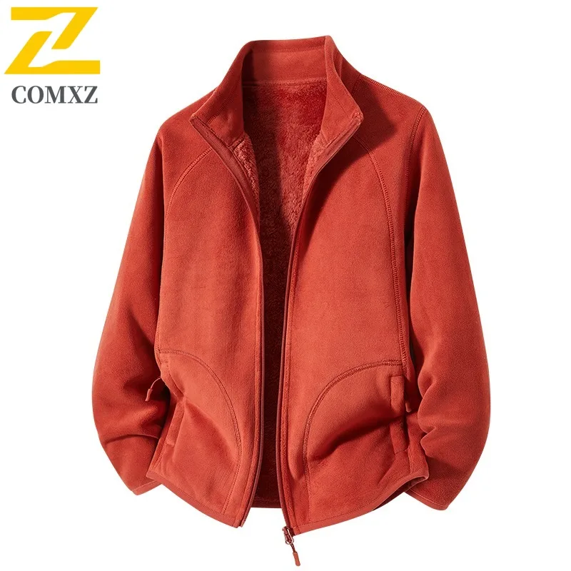 

COMXZ High Quality Jackets Fleece Lined Warm Cold Proof Camping Hiking Windbreaker Jacket Outdoor Classic Coat Men'S Clothing