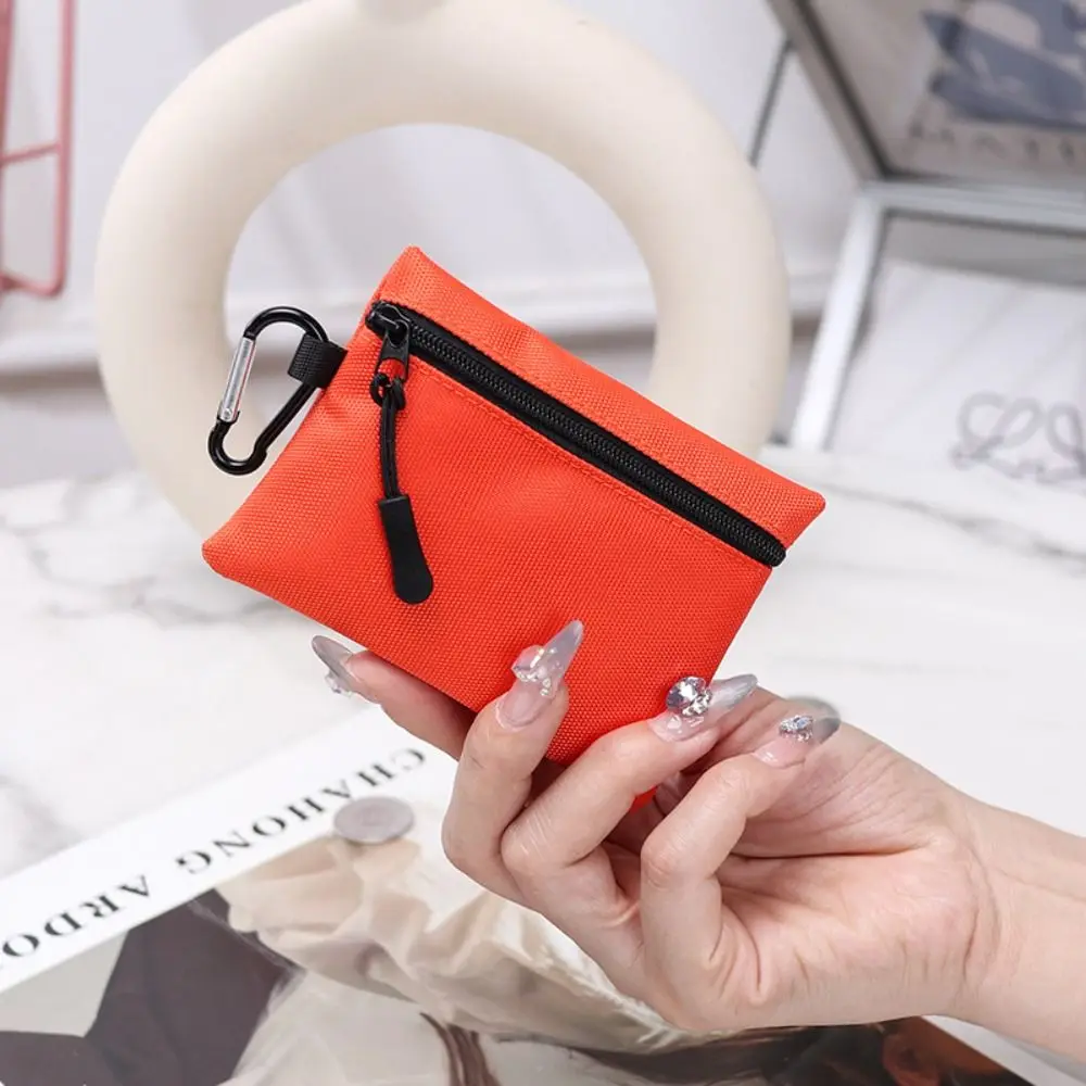 Monedero de tela de buey de estilo coreano a la moda, monedero con cremallera de Color sólido, bolso para artículos pequeños, cartera, tarjetero, bolsa de almacenamiento de tarjetas para mujer