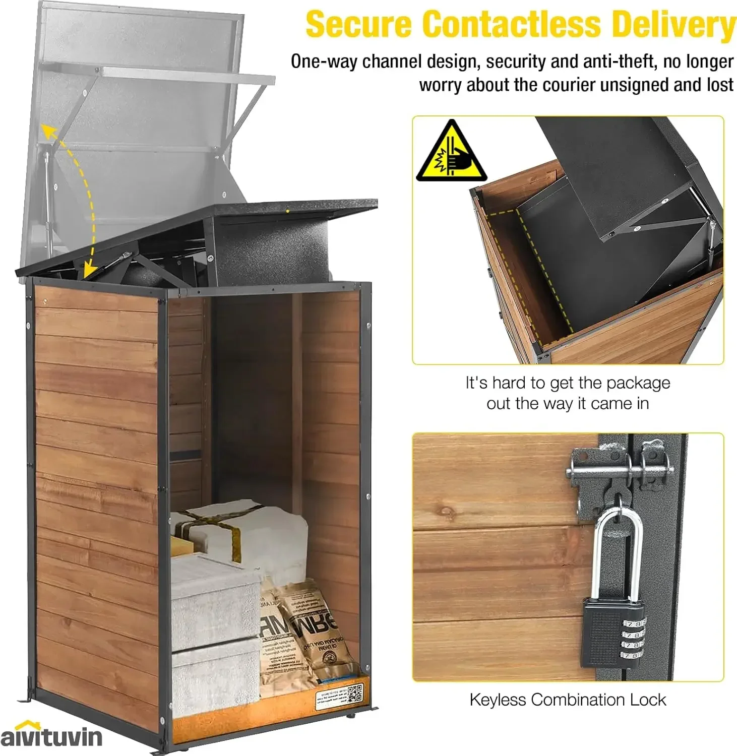 Package Delivery Box for Outside with Combination Lock - Contactless Delivery Box for Safe and Convenient Deliveries - Waterproo