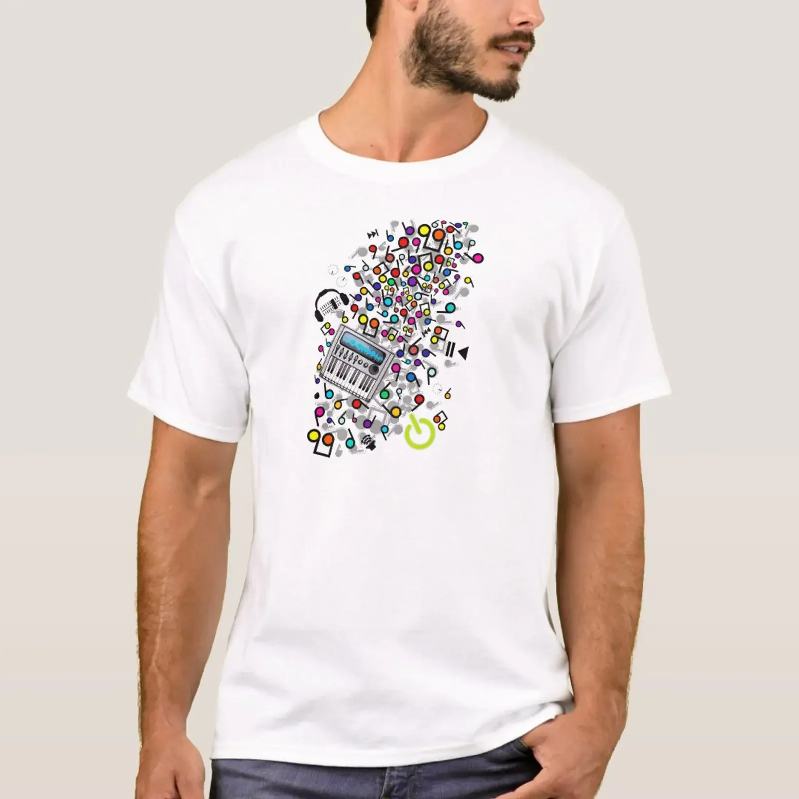 Instant_Music T Shirt vintage Washed Breathable Comfortable Casual Stylish Soft Stretched fashion homme Versatile graphic