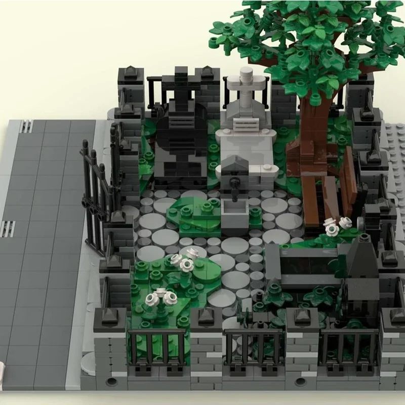 1063pcs MOC Modulaire Begraafplaats Modulair Model Bouwstenen Architectuur Monteren DIY Idee Onderwijs Kerstcadeau Speelgoed Baksteen