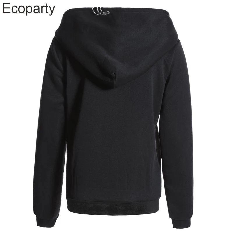 5xl Women\'s Gothic Punk Hoodies Spring Autumn Black Iron Ring Zipper Long Sleeve Jacket Casual Sweatshirts Jacket For Women