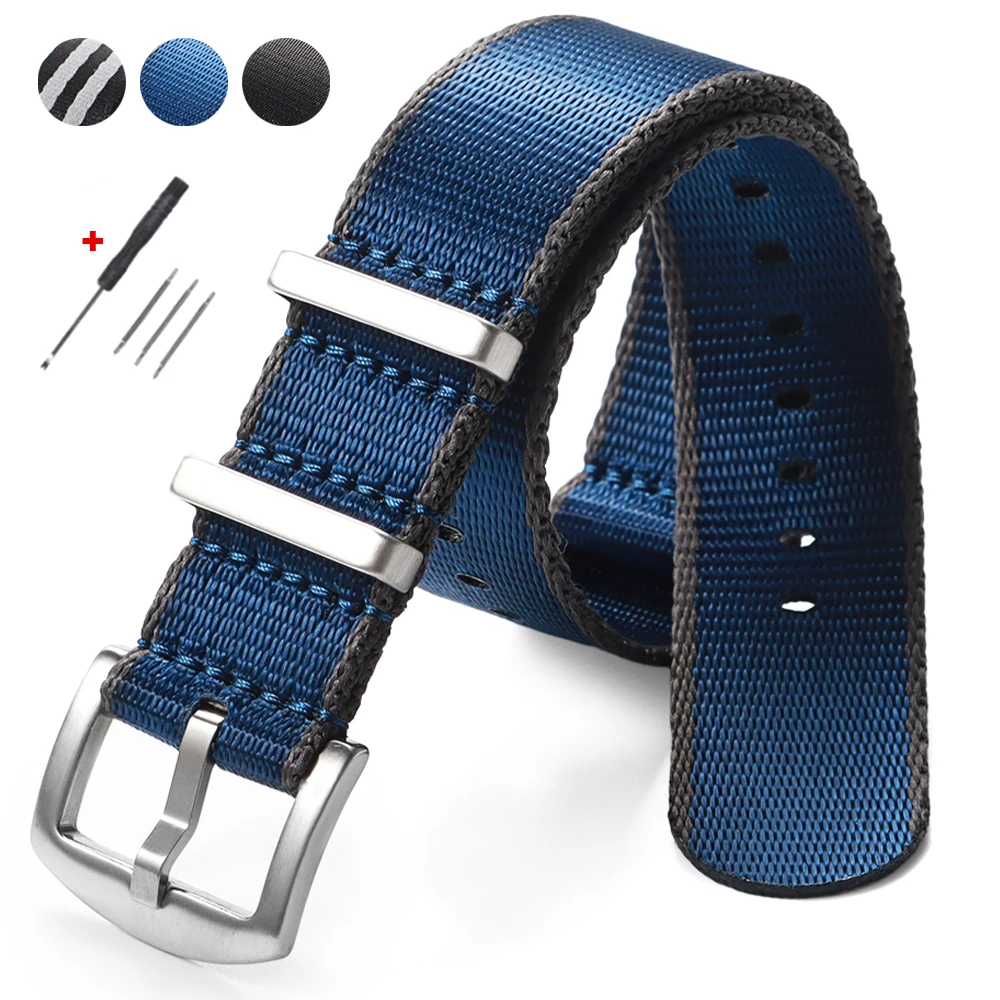 Watch Strap Super Long Size Watchband 33CM for Big Wrist Adult Sport Military Nylon Band for Omega for Rolex Bracelet 18/20/22mm