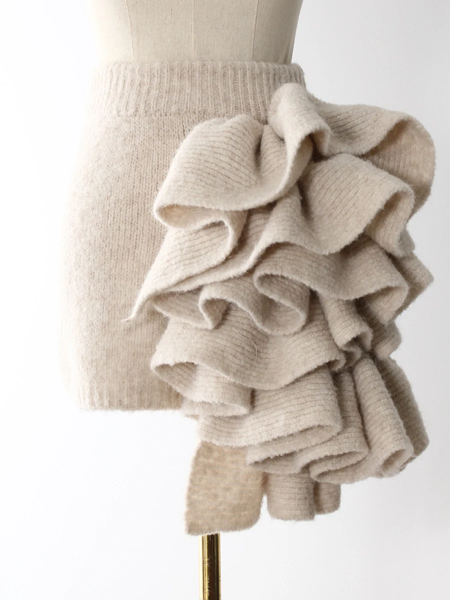 VGH Casual Three Piece Sets For Women Lapel Long Sleeve Coat Turtleneck Sleeveless Top High Waist Skirt Sexy Set Female Fashion