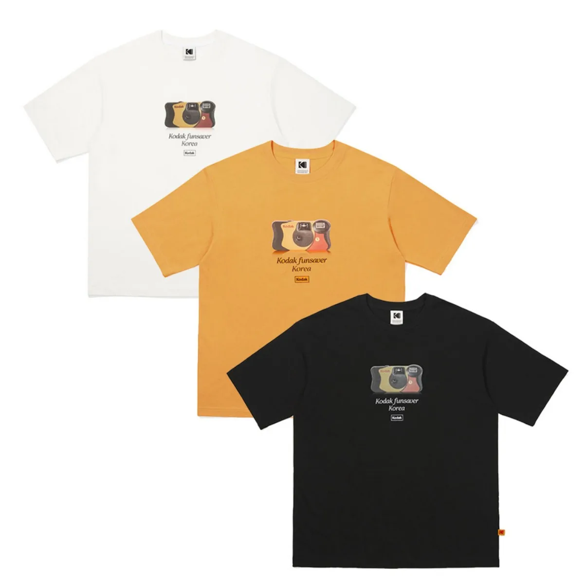 Camiseta con diseño de cámara Retro Kodak FunSaver, regalo para fotógrafo, top de estilo urbano de manga corta de algodón puro de verano para hombre.