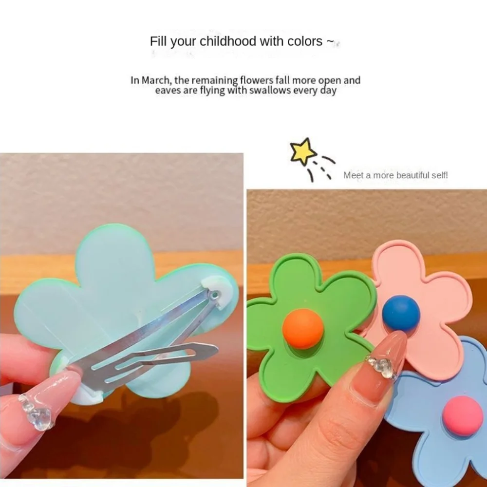 Summer Decor Flower Korean BB Clip Cute Colorful Vintage Crab Hairpin 3D DIY Hair Clip Women Girl Hair Accessory