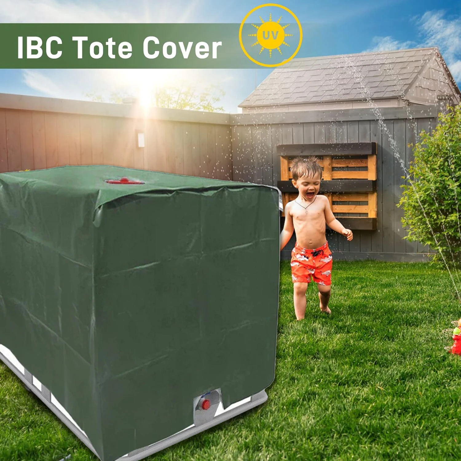 

Резервуар для воды подходит для корпуса 1000 л 210D, зеленая молния, сумка-тоут IBC, 275 галлонов, уличная бочка от дождя