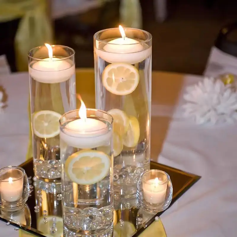 

10Pcs Multifunctional Transparent Glass Flower Vase High Borosilicate Cylinder Candle Holders For Wedding Party Diy Decoration