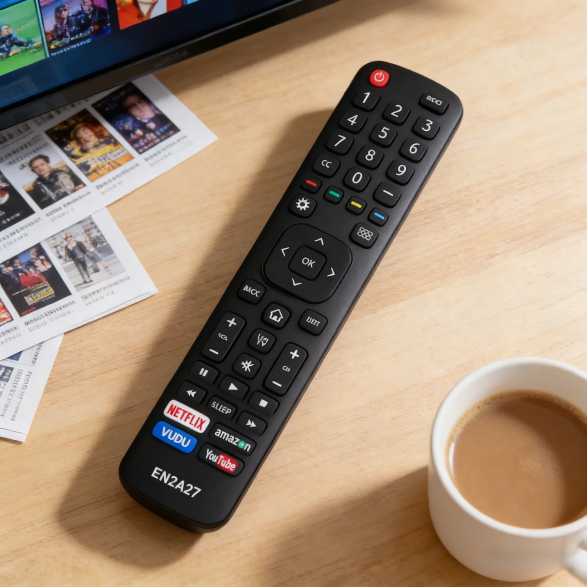 

Universal Smart TV Remote Control EN2A27 Compatible with Hisense H6 H8 H9 H55 H65 H9G H5C Easy to Use