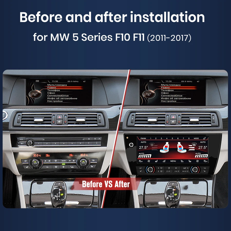 Junsun-شاشة تكييف الهواء لسلسلة BMW 5 ، F10 ، F11 ، من من من من نوع BMW 5 ، من من نوع F11 ، من من من من من نوع 18 بوصة ، شاشة رقمية LCD للتحكم في المناخ ، لوح تيار متردد