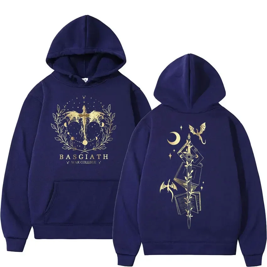 Basgiath War College Fourth Wing Hoodie Men Women Fashion Retro Dragon Rider Sweatshirt loose Pullover clothing Oversized Hoody