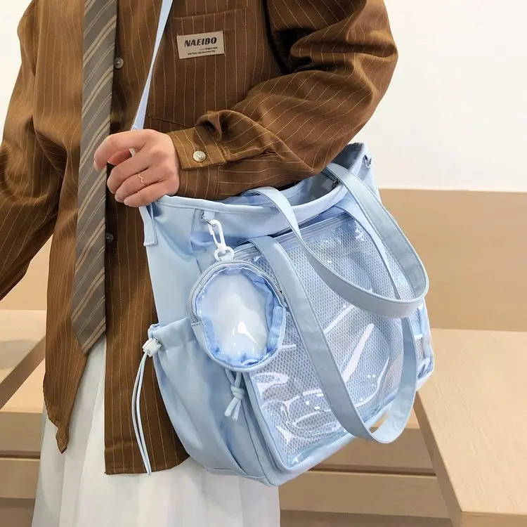 Large Capacity Transparent Single Shoulder Crossbody Bag for Women Student Travel Commuting Pain Relief Bag Original Design
