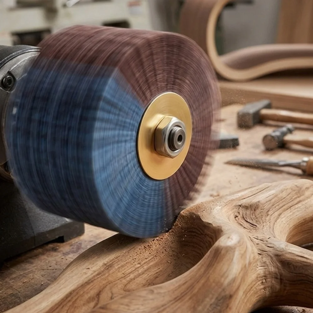 Brightness Aluminum Products Abrasives Wire Drum Wood Polishing Wheel Mm Various Angles Wood Polishing Wheel Grit