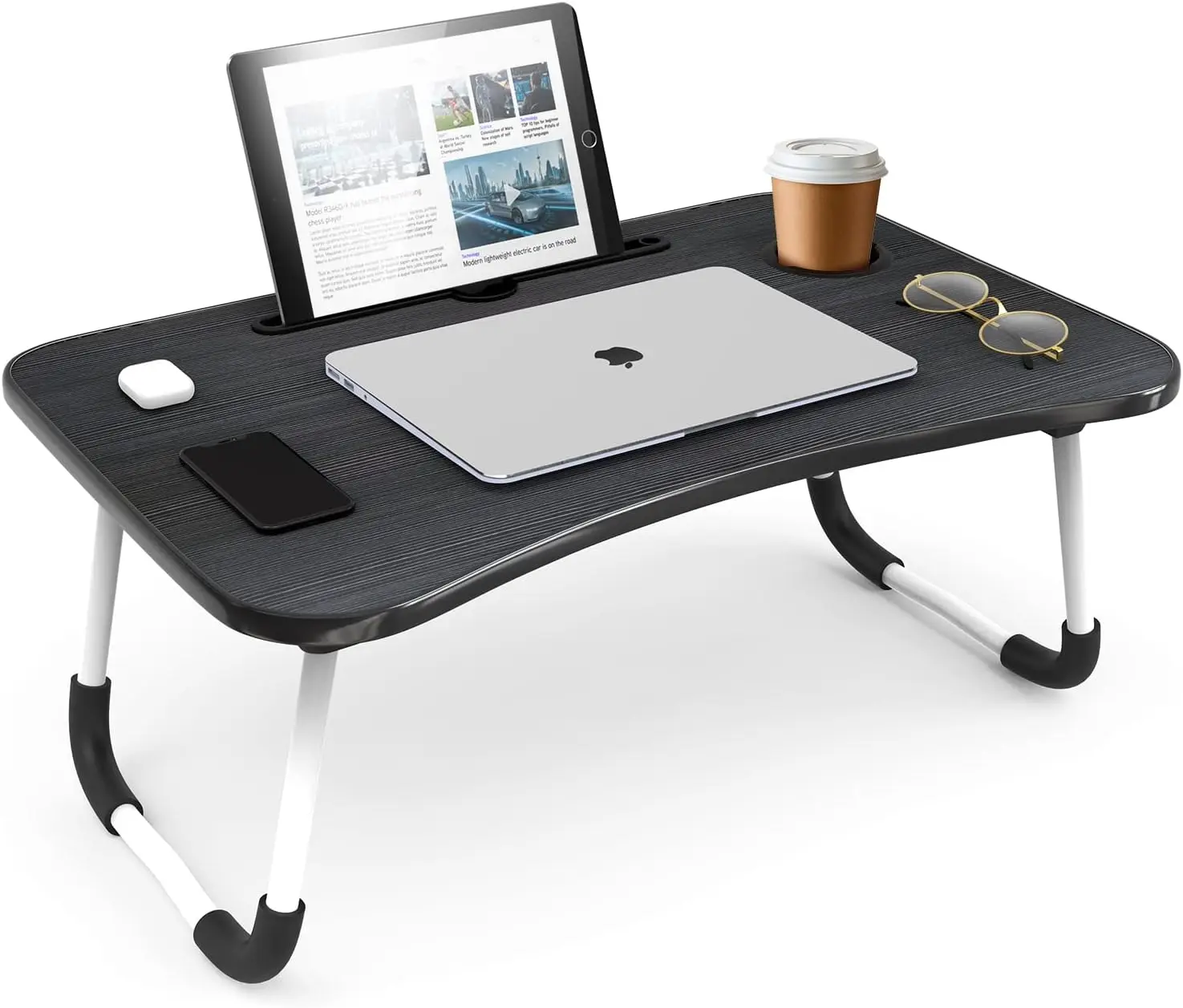 

Laptop Bed Tray Table, Adjustable Laptop Stand, Portable Lap Desks with Foldable Legs, Reading Desk for Sofa Couch Floor - La