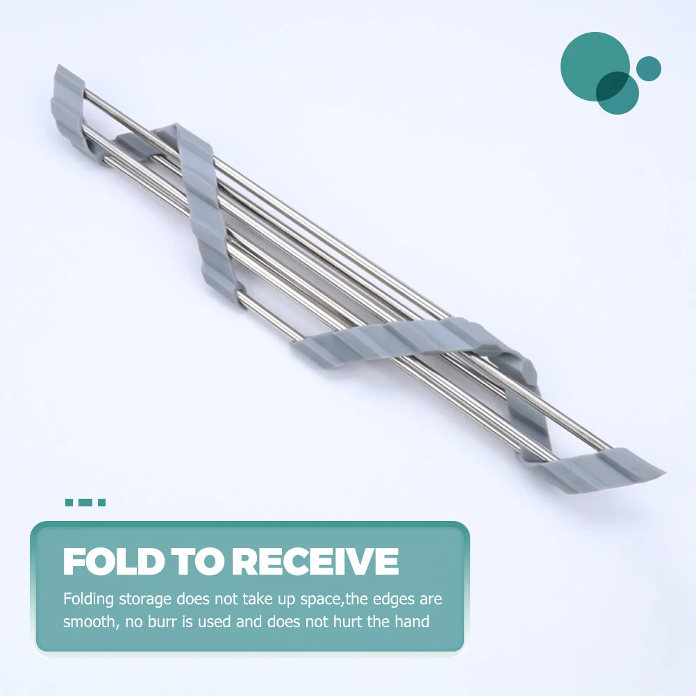 

Dish Drying Rack Triangular Stainless Steel Foldable Sink Drainer Sponge Holder Kitchen Utensil Storage Solution Water Drainage
