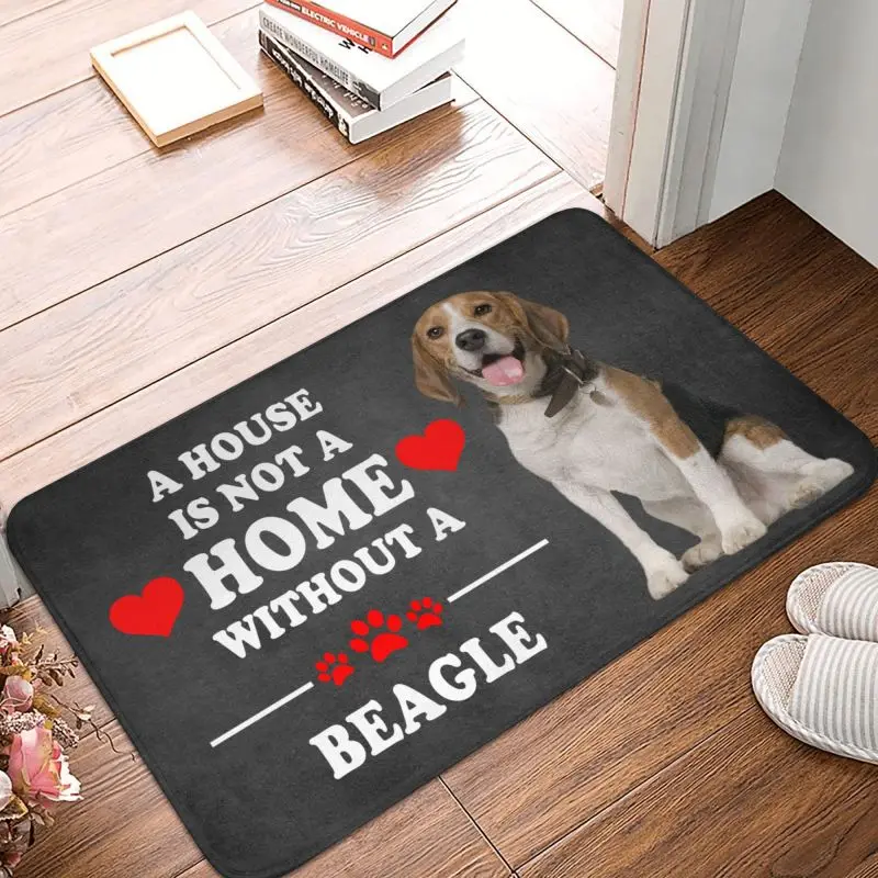 Alfombra personalizada para puerta delantera de una casa no es una casa sin Beagle, felpudo absorbente antideslizante para interiores, alfombra para entrada de garaje y jardín