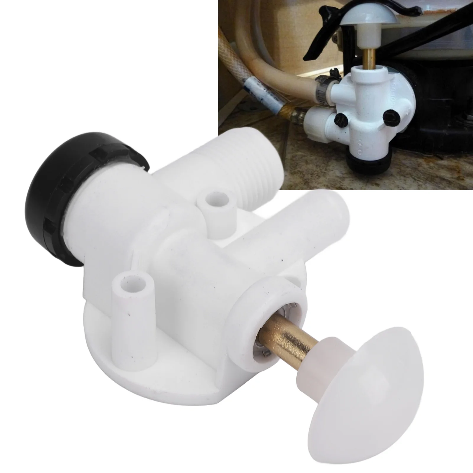 RV Toilet Water Valve Kit Leak Resistance Plastic 385314349 Camper Toilet Valve Kit Replacement for Dometic 210 510 706 709 748