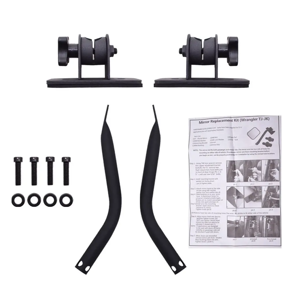 

1 Pair Quick Release Doorless Mirror For Jeep Wrangler TJ JK LJ Door Off Mirrors