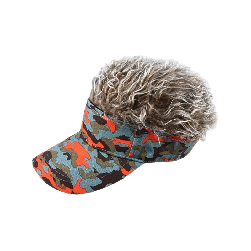 Men Adjustable Wig Baseball Caps With Spiked Fake Hair Women Camouflage Concise Sunshade Adjustable Sun Visor Hip Hop Hat