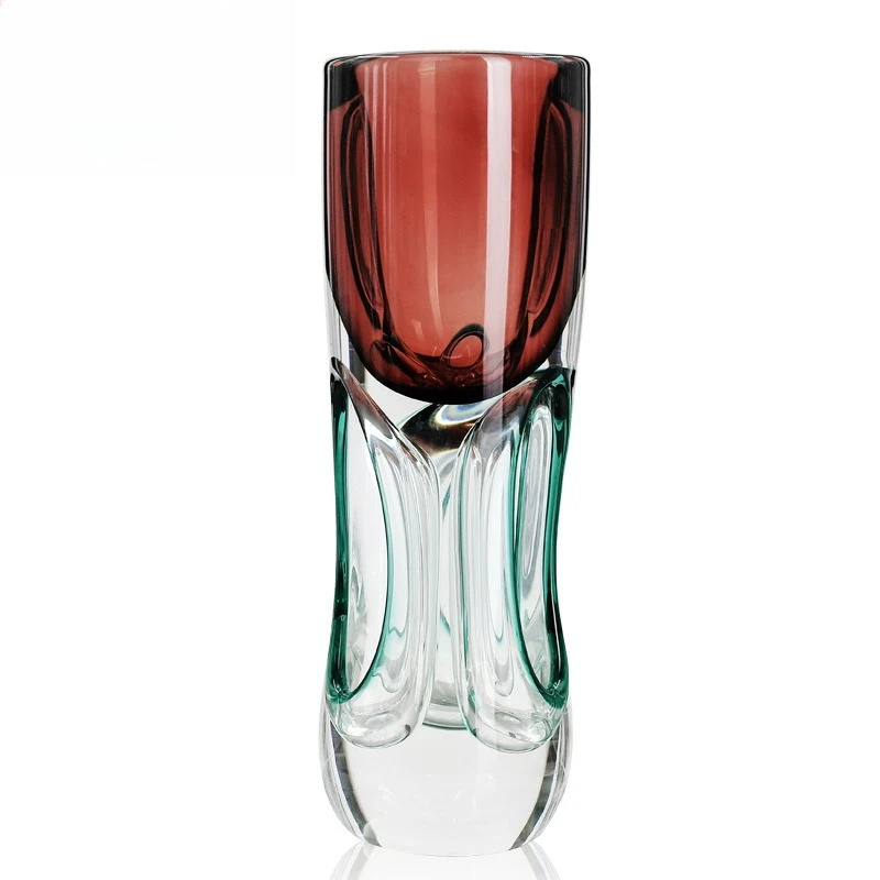 High-end glass vase ornament, light luxury art flower arrangement, high-value home soft decoration ornament
