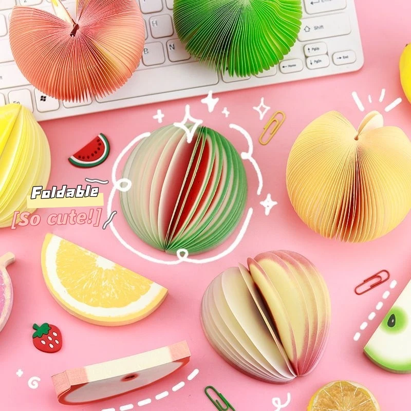 Frucht-Themen Haftnotizen Kreative und Einzigartige Schreibwaren DIY Frucht-Bedruckte Haftnotizen 3D Frucht-Notizblock Geschenke für Kinder