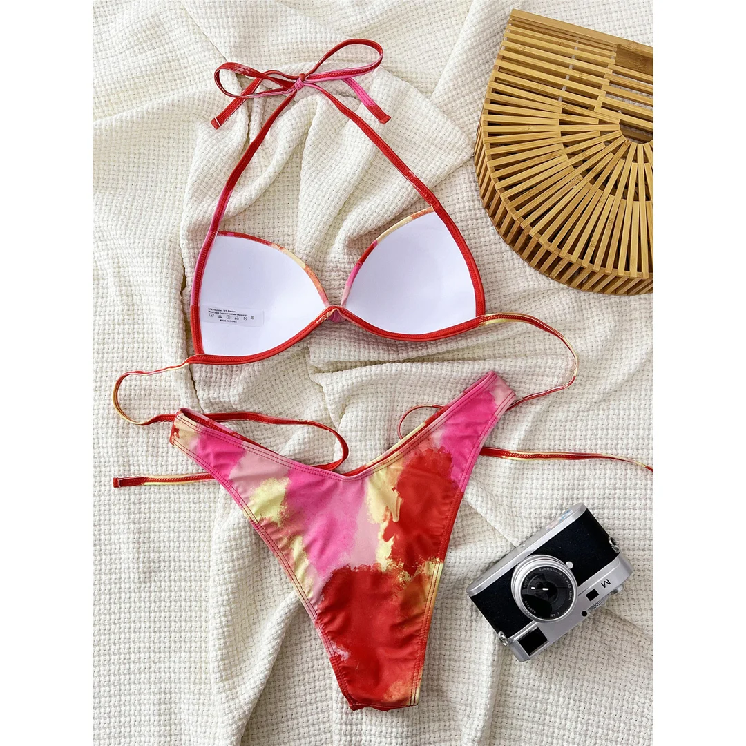 Neuer sexy Batik-Neckholder-BH-Bikini, Damen-Badebekleidung, zweiteiliger Bikini-Set, Badeanzug, Badebekleidung, Schwimmbekleidung V6207 – Detail 10