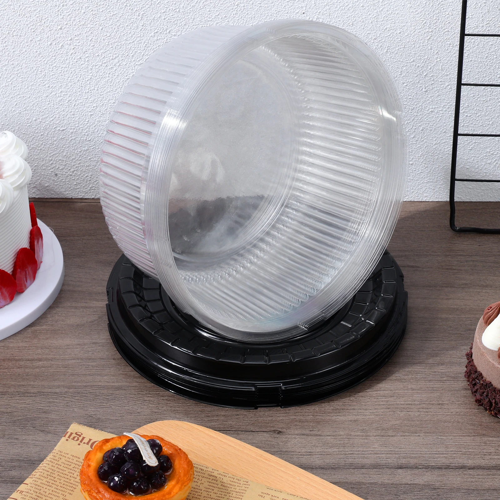 

Containers Cake Cheese Packaging Box Holders with Lids Bracket Transparent Carrier