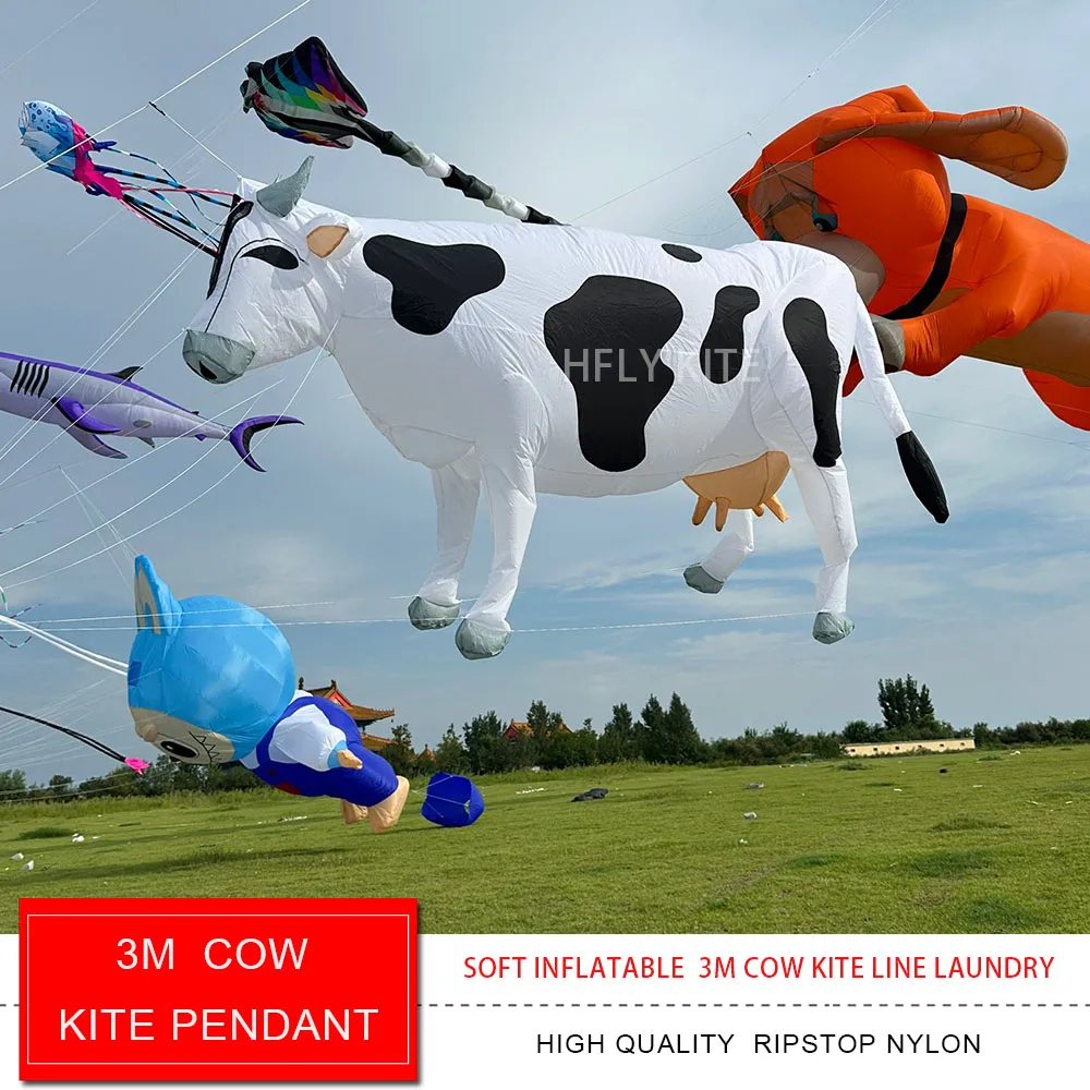 3m cow soft kite pendant large huge inflatable kite line laundry for audlts