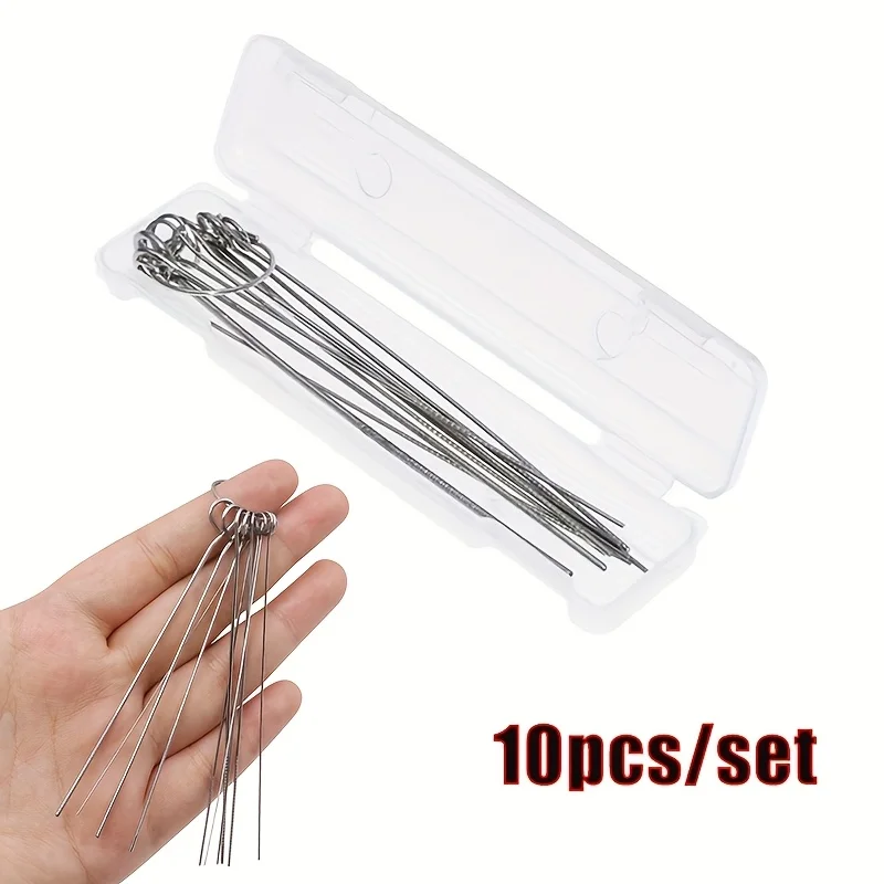 10 Stainless Steel Cleaning Needle Shower Heads of Various Sizes, Gas Stove Outlets, Wipers, Sewer Cleaning Kit Tools 6