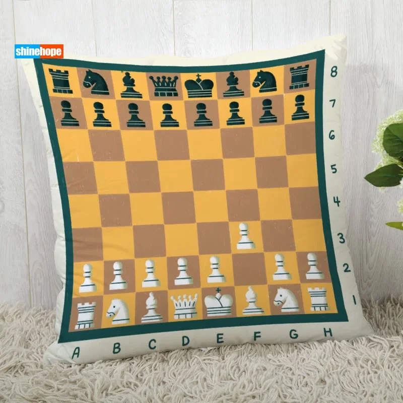 Chess Board PillowCover Customize Star Pillowcase Modern Home Decorative Pillow Case For Living Room 45X45cm