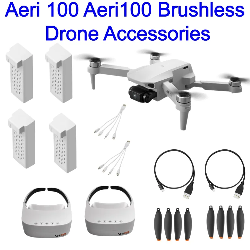 Aeri100 Brushless RC Drone 3.7V 600mAh Battery Aeri 100 Drone Battery Spare Parts Accessories Aeri 100 VR Glass Propeller USB