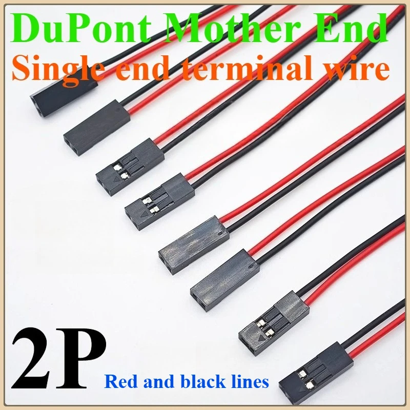 

20pcs/10pc 2pin Dupont Cable 2P 2 Pin Female Jumper Connector Wire 2.54mm Pitch Length 10CM 20CM 30CM Single Head For 3D Printer