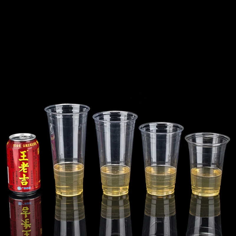 custom.LOKYO Custom Printedcold Drinks 16oz 20oz PET Milkshake Smoothie Bubble Tea Plastic Cup with