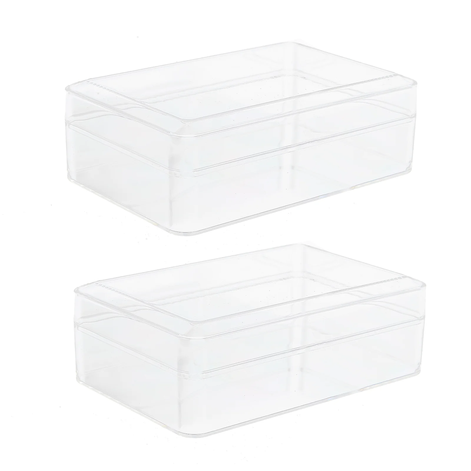 

2Pcs Transparent Plastic Packing Boxes Rectangular Shape Snack Dessert Candy Storage Containers with Sealed Lids Food Storage