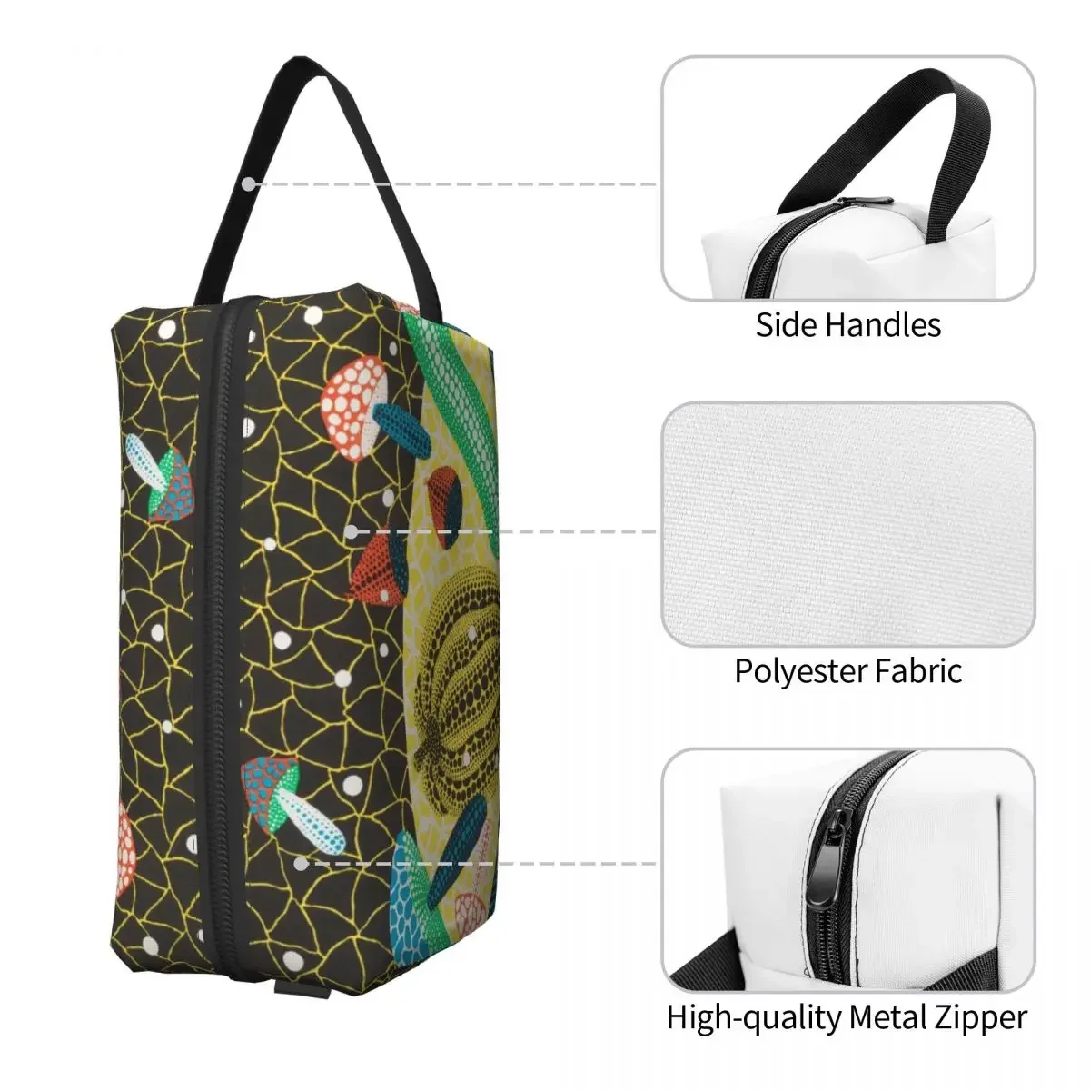 Borsa da toilette personalizzata Arte astratta Yayoi Kusama per donna Trucco zucca Organizzatore cosmetico Scatola per kit Dopp per bellezza da donna