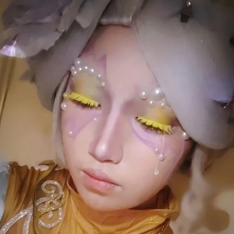 Full Strip Colorful Eyelashes COS Hard Terrier Thick False Lashes Party Stage Performance Cosplay False Eyelash Dress Up Props