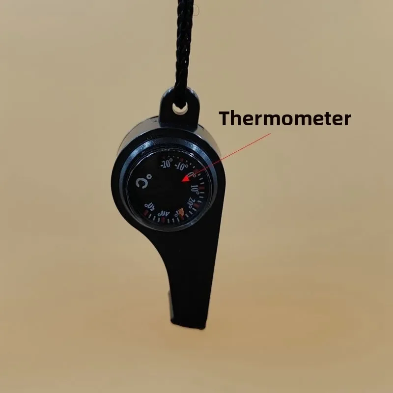 Outdoor Whistle Plastic Multifunctional Three in One Whistle Life-saving Whistle Compass Thermometer Whistle Referee Whistle