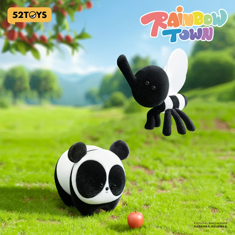 52 juguetes Rainbow Town caja ciega lindos animales blancos y negros serie Panda vaca muñeca de juguete de moda adornos divertidos de escritorio regalos para amigos
