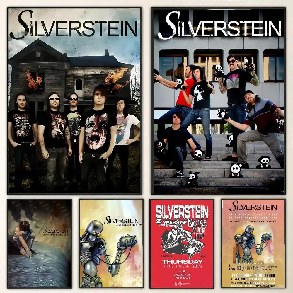 post hardcore S-Silverstein Painting Calligraphy Canvas Poster Wall Art for Living Room Bedroom Cafe Decor Gift
