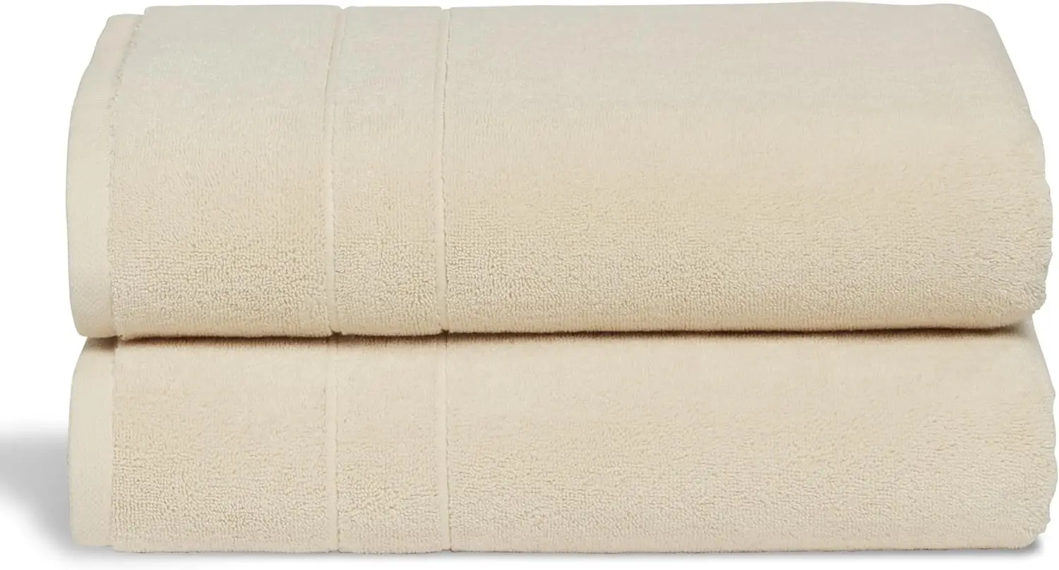 Super-Plush Turkish Cotton Bath Towel Set - Set of 2 Bath Towels + 2 Hand Towels Vanilla Cream 100% Cotton