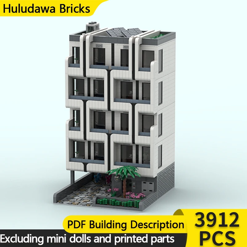 

City Street View Model MOC Building Bricks Coastal Residential House Modular Technology Children Holiday Gifts Assemble Toy Suit